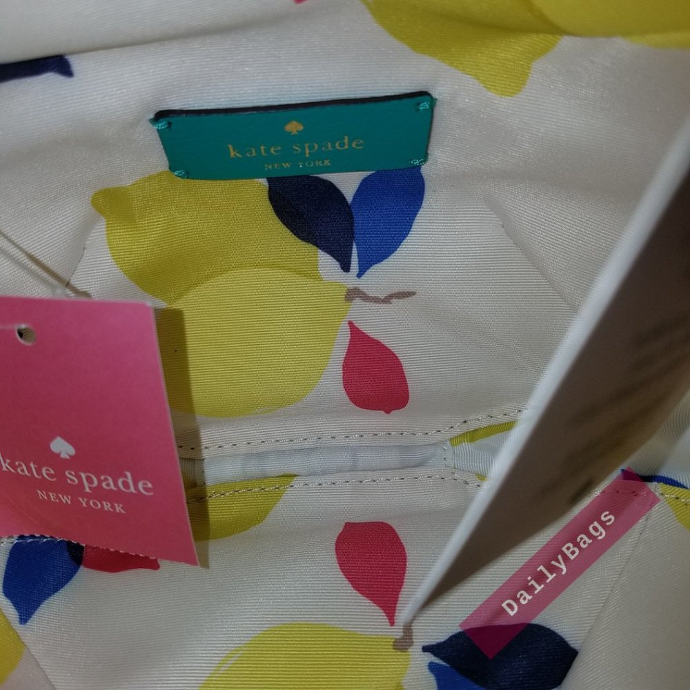 NWT KATE SPADE LEMON CROSSBODY WICKER YELLOW MULTI PICNIC PERFECT WKRU6833 - Picture 2 of 10